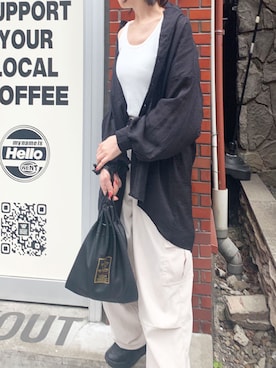 「CORNERS（コーナーズ）のアイテム（タンクトップ）」を使った、kuririnさん（レディース・159cm）の春コーディネート