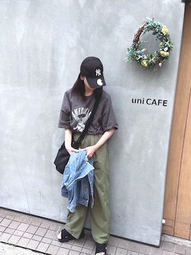 「corners」｜「アイテム（デニムジャケット）」を使った、kuririnさん（レディース・159cm）の夏コーディネート