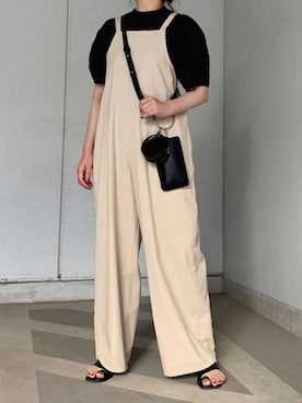 「コラボ」｜「アイテム（オールインワン・サロペット）」を使った、kuririnさん（レディース・159cm）の夏コーディネート