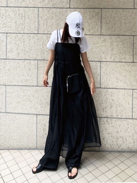 「CORNERS（コーナーズ）のカーブパンツ（スラックス）」を使った、kuririnさん（レディース・159cm）の夏コーディネート