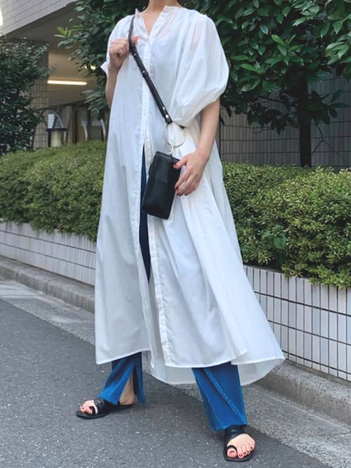ホワイト シャツワンピース ギャザー入り 170045968.jpg?cmsp_timestamp=