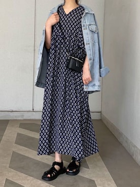 「ごきげんウィーク」｜「アイテム（デニムジャケット）」を使った、kuririnさん（レディース・159cm）の春コーディネート