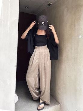 「CORNERS（コーナーズ）のアイテム（ショルダーバッグ）」を使った、kuririnさん（レディース・159cm）の夏コーディネート