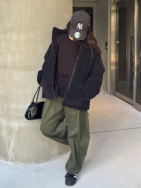 「アイテム（帽子）」を使った、kuririnさん（レディース・159cm）の冬コーディネート