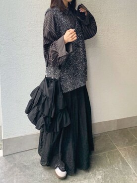 「ラメ」｜「アイテム（その他）」を使った、kuririnさん（レディース・159cm）の春コーディネート