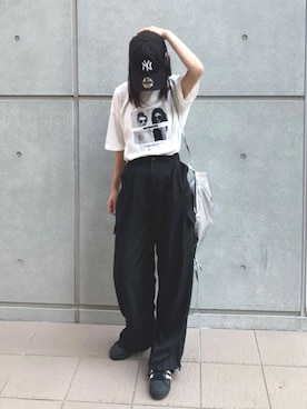 「アイテム（バックパック/リュック、シルバー系）」を使った、kuririnさん（レディース・159cm）の夏コーディネート