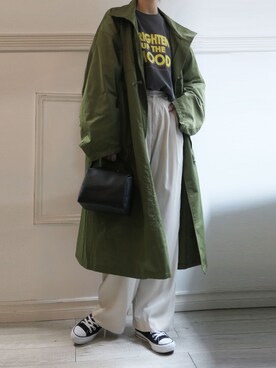 「corners」｜「アイテム（ミリタリージャケット）」を使った、kuririnさん（レディース・159cm）の春コーディネート