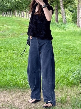 「CORNERS（コーナーズ）のアイテム（ショルダーバッグ）」を使った、kuririnさん（レディース・159cm）の夏コーディネート