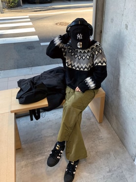 「CORNERS（コーナーズ）のアイテム（ダウンジャケット/コート）」を使った、kuririnさん（レディース・159cm）の冬コーディネート