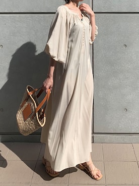 「CORNERS by KR（コーナーズバイケーアール）のCORNERS by KR　バスケットかごバッグ（かごバッグ）」を使った、kuririnさん（レディース・159cm）の夏コーディネート