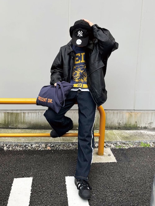 CORNERSkuririnさんのブルゾン「フェイクレザーブルゾン(CORNERS|コーナーズ)」を使ったコーディネート