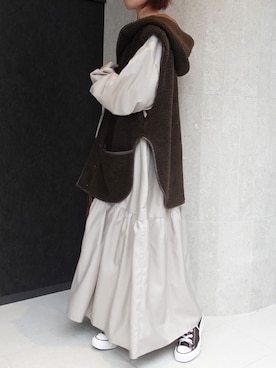 「corners」｜「アイテム（シャツワンピース）」を使った、kuririnさん（レディース・159cm）の秋コーディネート