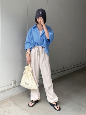 「CORNERS（コーナーズ）のアイテム（タンクトップ）」を使った、kuririnさん（レディース・159cm）の春コーディネート