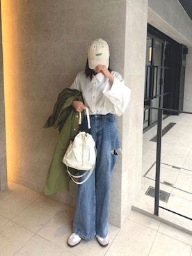 「corners」｜「アイテム（ミリタリージャケット）」を使った、kuririnさん（レディース・159cm）の冬コーディネート