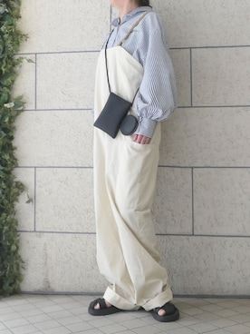 「CORNERS（コーナーズ）のオーバーサイズストライプシャツ（シャツ/ブラウス）」を使った、kuririnさん（レディース・159cm）の春コーディネート