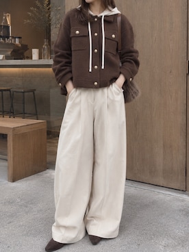 「CORNERS（コーナーズ）のアイテム（バッグ）」を使った、kuririnさん（レディース・159cm）の秋コーディネート