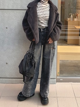 「CORNERS（コーナーズ）のアイテム（ジャケット/アウター）」を使った、kuririnさん（レディース・159cm）の冬コーディネート