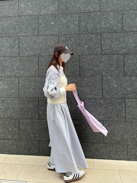 「アイテム（トートバッグ、パープル系）」を使った、kuririnさん（レディース・159cm）の秋コーディネート