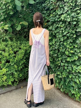 「CORNERS（コーナーズ）のアイテム（タンクトップ）」を使った、kuririnさん（レディース・159cm）の夏コーディネート
