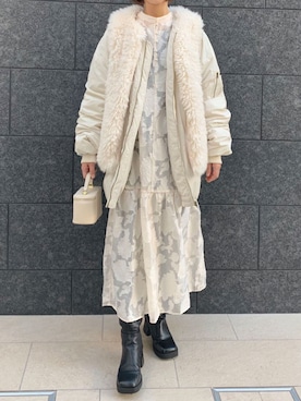 「corners」｜「アイテム（MA-1）」を使った、kuririnさん（レディース・159cm）の冬コーディネート