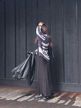 「CORNERS（コーナーズ）のフェイクレザーブルゾン（ブルゾン）」を使った、kuririnさん（レディース・159cm）の秋コーディネート