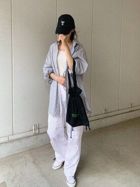 「CORNERS（コーナーズ）のアイテム（タンクトップ）」を使った、kuririnさん（レディース・159cm）の秋コーディネート