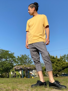 「roshell（ロシェル）のアイテム（パンツ）」を使った、JUNKAPPLEさん（メンズ・169cm）の春コーディネート