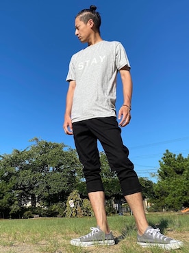 「roshell（ロシェル）のアイテム（パンツ）」を使った、JUNKAPPLEさん（メンズ・169cm）の夏コーディネート