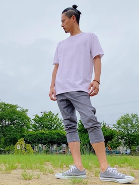 「roshell（ロシェル）のアイテム（パンツ）」を使った、JUNKAPPLEさん（メンズ・169cm）の夏コーディネート