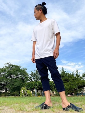 「roshell（ロシェル）のアイテム（パンツ）」を使った、JUNKAPPLEさん（メンズ・169cm）の夏コーディネート