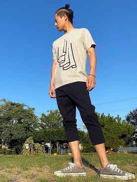 「roshell（ロシェル）のアイテム（パンツ）」を使った、JUNKAPPLEさん（メンズ・169cm）の夏コーディネート