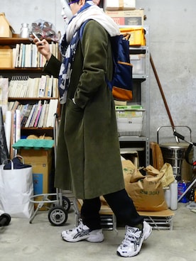 「WWS（ワークウェアスーツ）のアイテム」を使った、肉日本さん（メンズ・172cm）の冬コーディネート