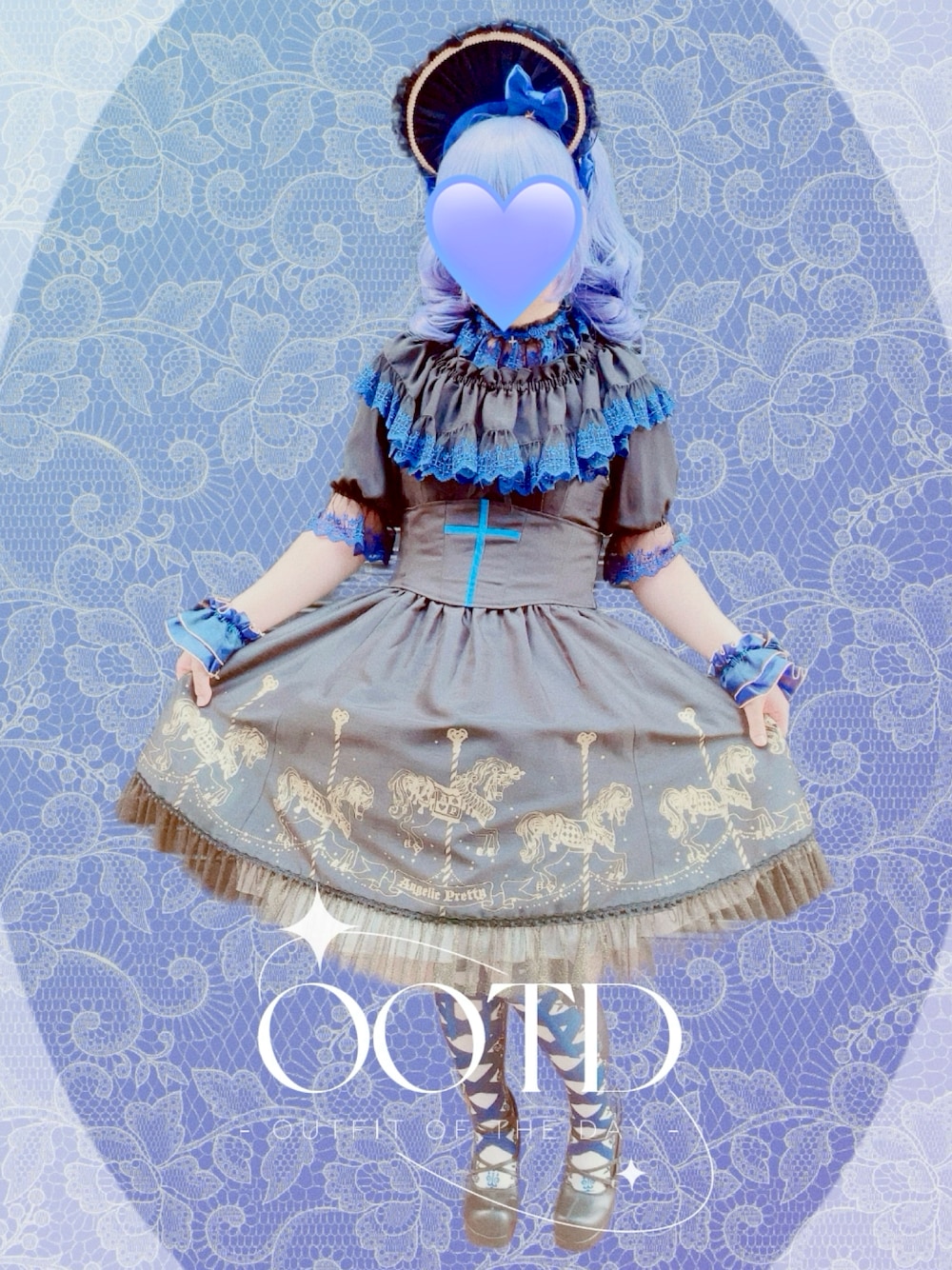 「ロリィタ、lolita」｜「Magical Holicのアイテム（その他ヘアアクセサリー、ブルー系）」を使った、さくやさん（レディース・155cm）の夏コーディネートの1枚目の写真
