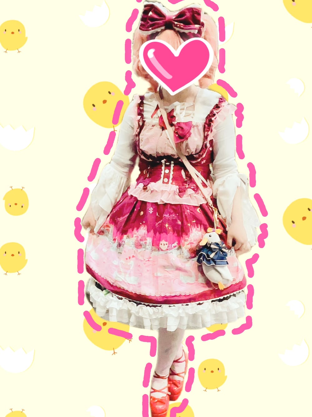 「ロリィタ、lolita」｜「Metamorphoseのアイテム（カチューシャ、レッド系）」を使った、さくやさん（レディース・155cm）の冬コーディネートの1枚目の写真