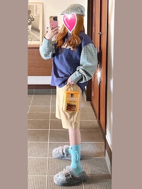 「アイテム（ハンチング/ベレー帽）」を使った、致し方なく課金さん（レディース・157cm）の秋コーディネート