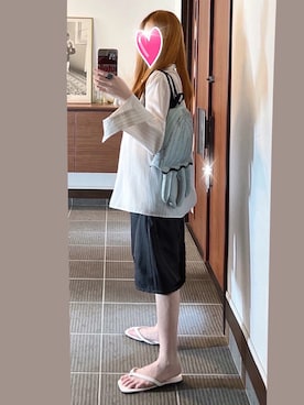 「アイテム（イヤリング）」を使った、致し方なく課金さん（レディース・157cm）の夏コーディネート