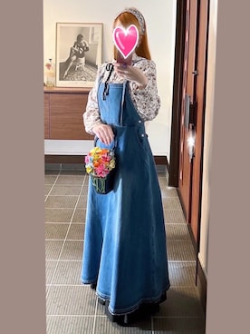 「アイテム（イヤリング）」を使った、致し方なく課金さん（レディース・157cm）の春コーディネート