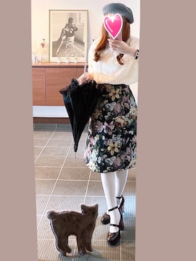 「アイテム（ハンチング/ベレー帽）」を使った、致し方なく課金さん（レディース・157cm）の冬コーディネート