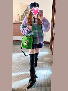 「アイテム（財布/小物）」を使った、致し方なく課金さん（レディース・157cm）の冬コーディネート