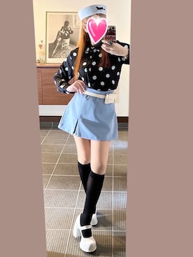 「ハイソックス」｜致し方なく課金さん（レディース・157cm）の春コーディネート