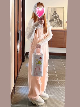 「アイテム（サロペット/オーバーオール）」を使った、致し方なく課金さん（レディース・157cm）の秋コーディネート