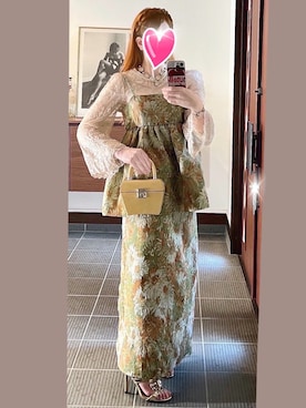 「sakishimatokyo（サキシマトーキョー）のゴブラン キャミビスチェ/ゴブラン柄/キャミソールキャミソール【動画あり】（その他トップス、ベージュ系）」を使った、致し方なく課金さん（レディース・157cm）の春コーディネート