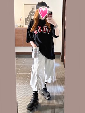 「アイテム（ポーチ）」を使った、致し方なく課金さん（レディース・157cm）の夏コーディネート