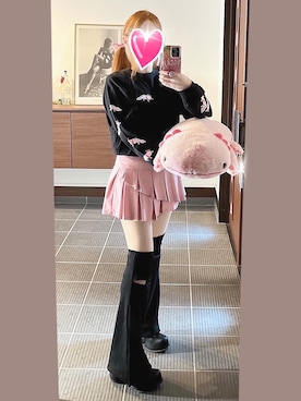 「アイテム（レッグウォーマー）」を使った、致し方なく課金さん（レディース・157cm）の秋コーディネート