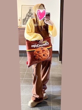 「アイテム（サロペット/オーバーオール）」を使った、致し方なく課金さん（レディース・157cm）の冬コーディネート