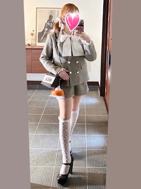 「アイテム（ポーチ）」を使った、致し方なく課金さん（レディース・157cm）の春コーディネート