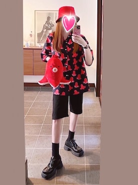 「スクエアトゥ」｜「アイテム（腕時計）」を使った、致し方なく課金さん（レディース・157cm）の夏コーディネート