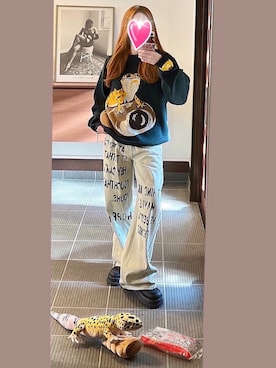 「アイテム（ペットグッズ）」を使った、致し方なく課金さん（レディース・157cm）の冬コーディネート