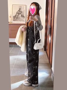 「アイテム（オールインワン・サロペット）」を使った、致し方なく課金さん（レディース・157cm）の冬コーディネート