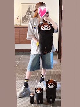 「アイテム（雑貨/ホビー）」を使った、致し方なく課金さん（レディース・157cm）の夏コーディネート